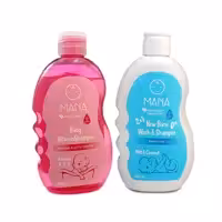 شامپو بچه سر و بدن مانا مدل پروتئین روغن نارگیل و ویتامینه حجم 400 میلی 