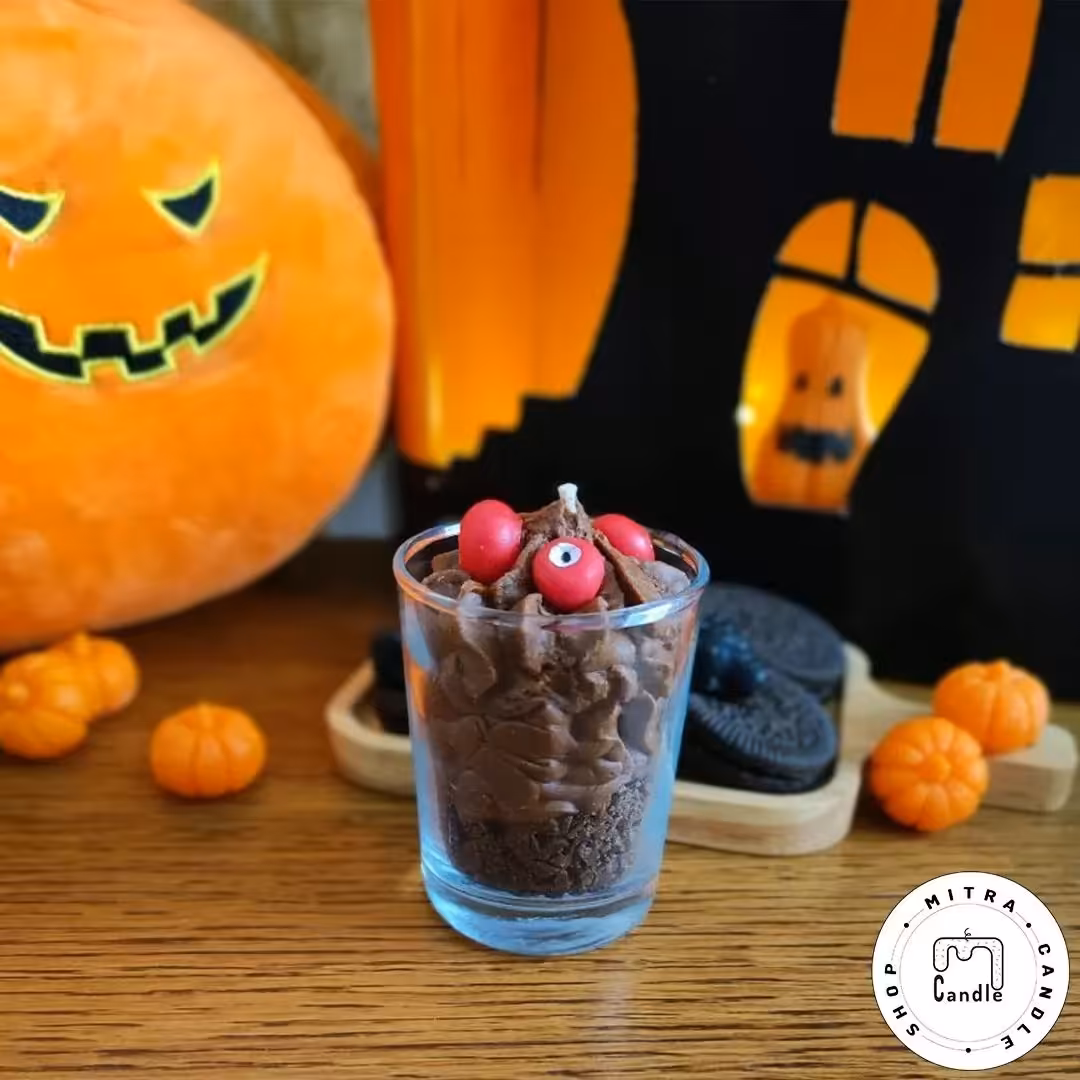 شمع لیوانی هالووین چشم قرمز