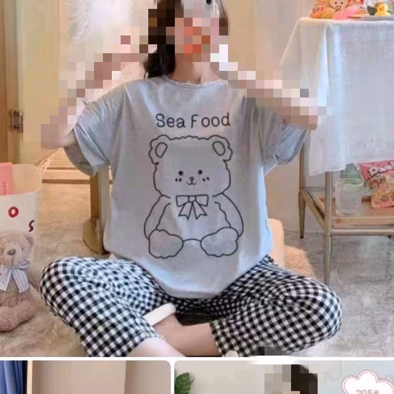 تیشرت شلوارراحتی زنانه وزیرزنانه جنس پنبه لاکرا طرح های تصویر