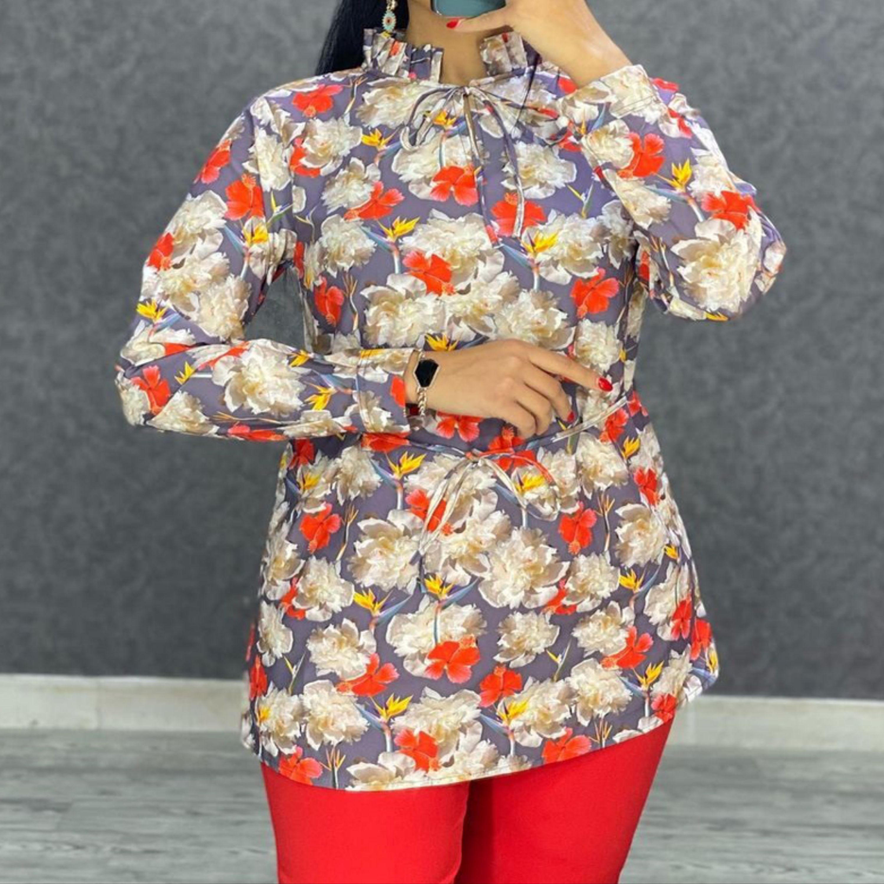 تونیک یقیه ایستاده چین دار