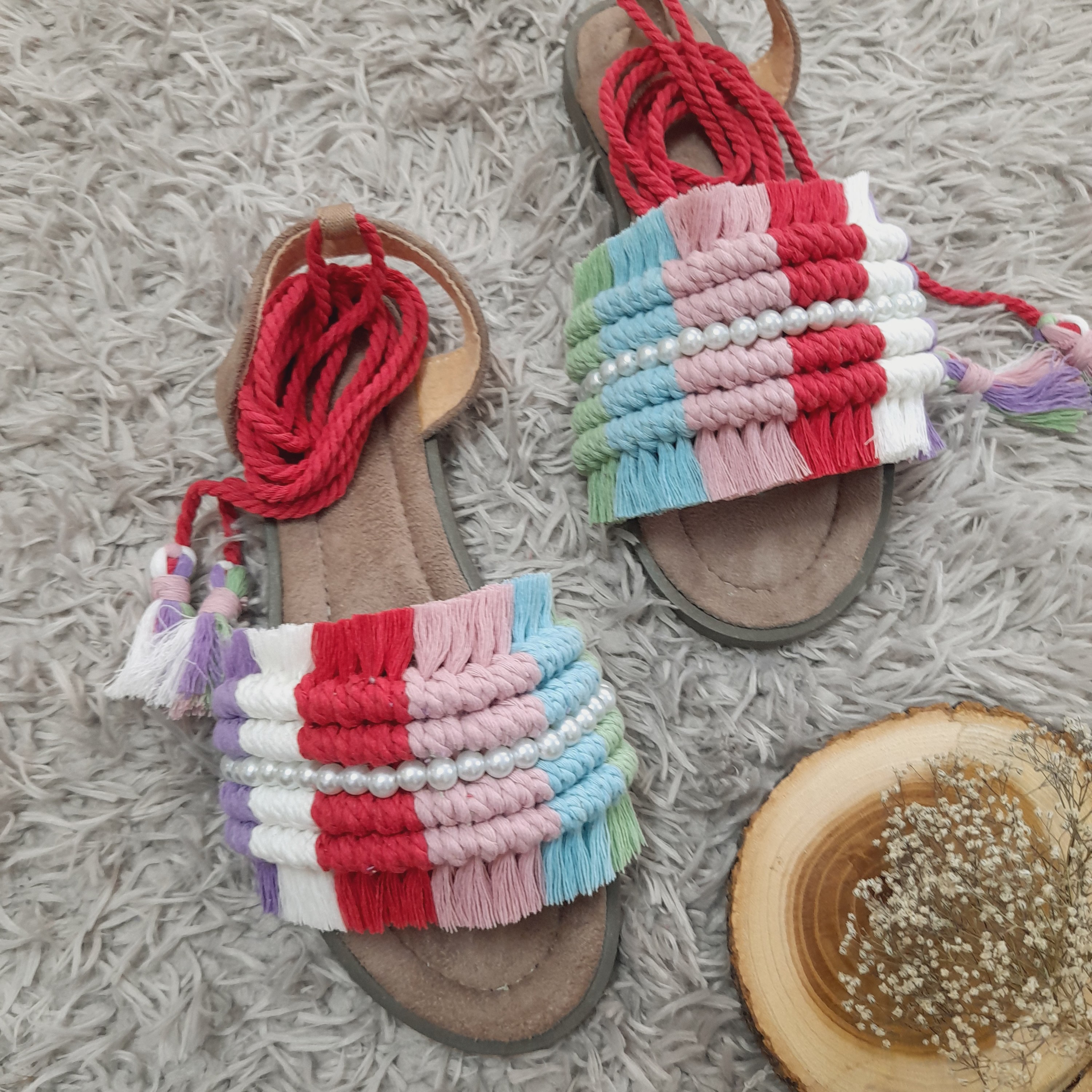 صندل مکرومه چند رنگ