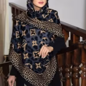 روسری نخی حاشیه پلنگی