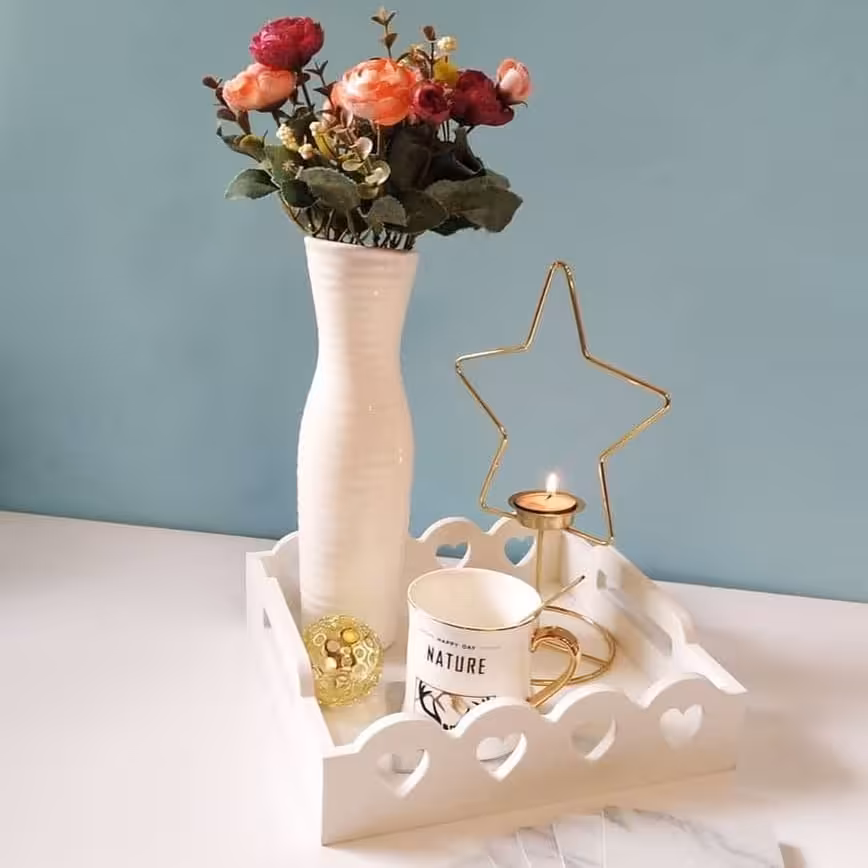 سینی پذیرایی مربع قلبی