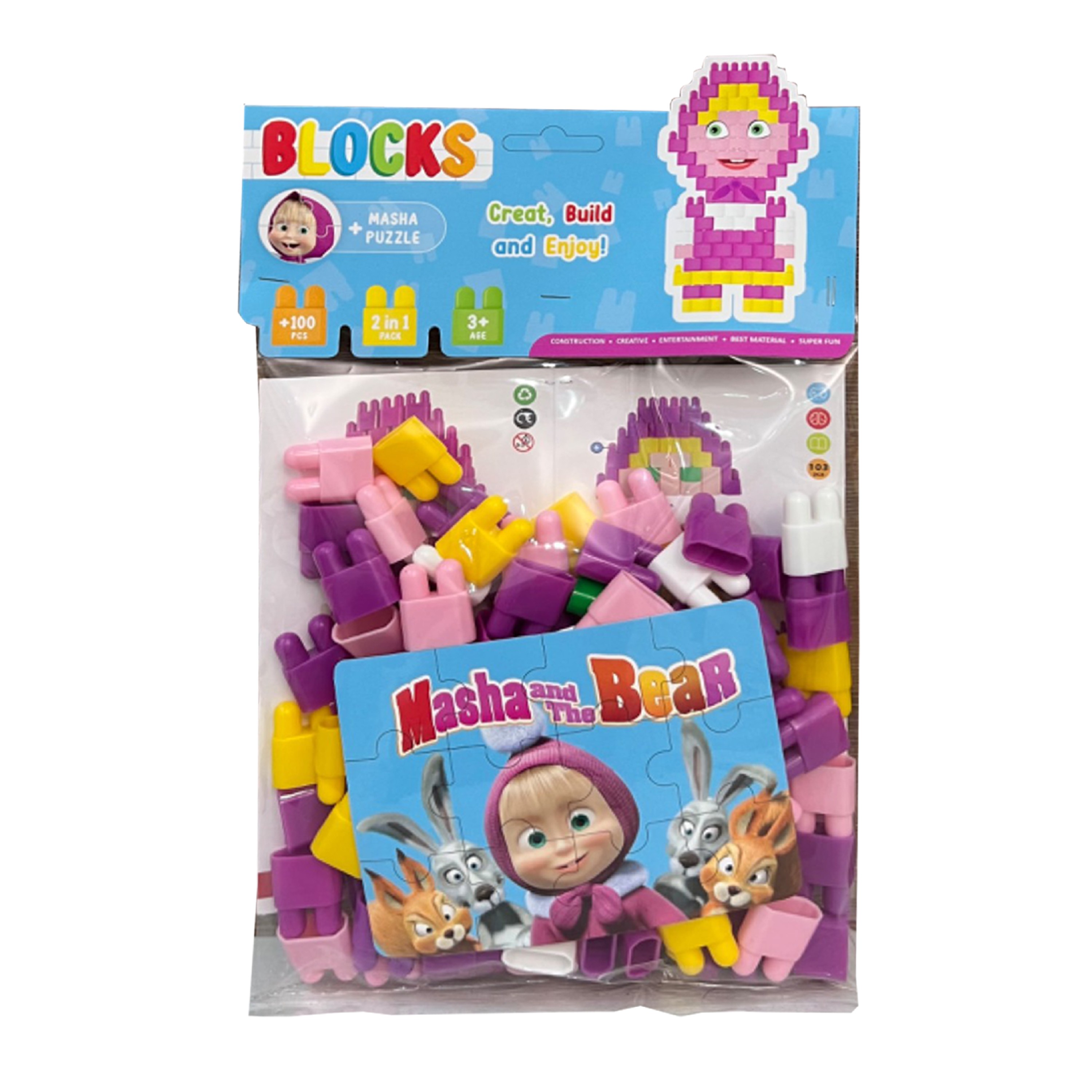 بلاکس 100 قطعه ماشا Masha
