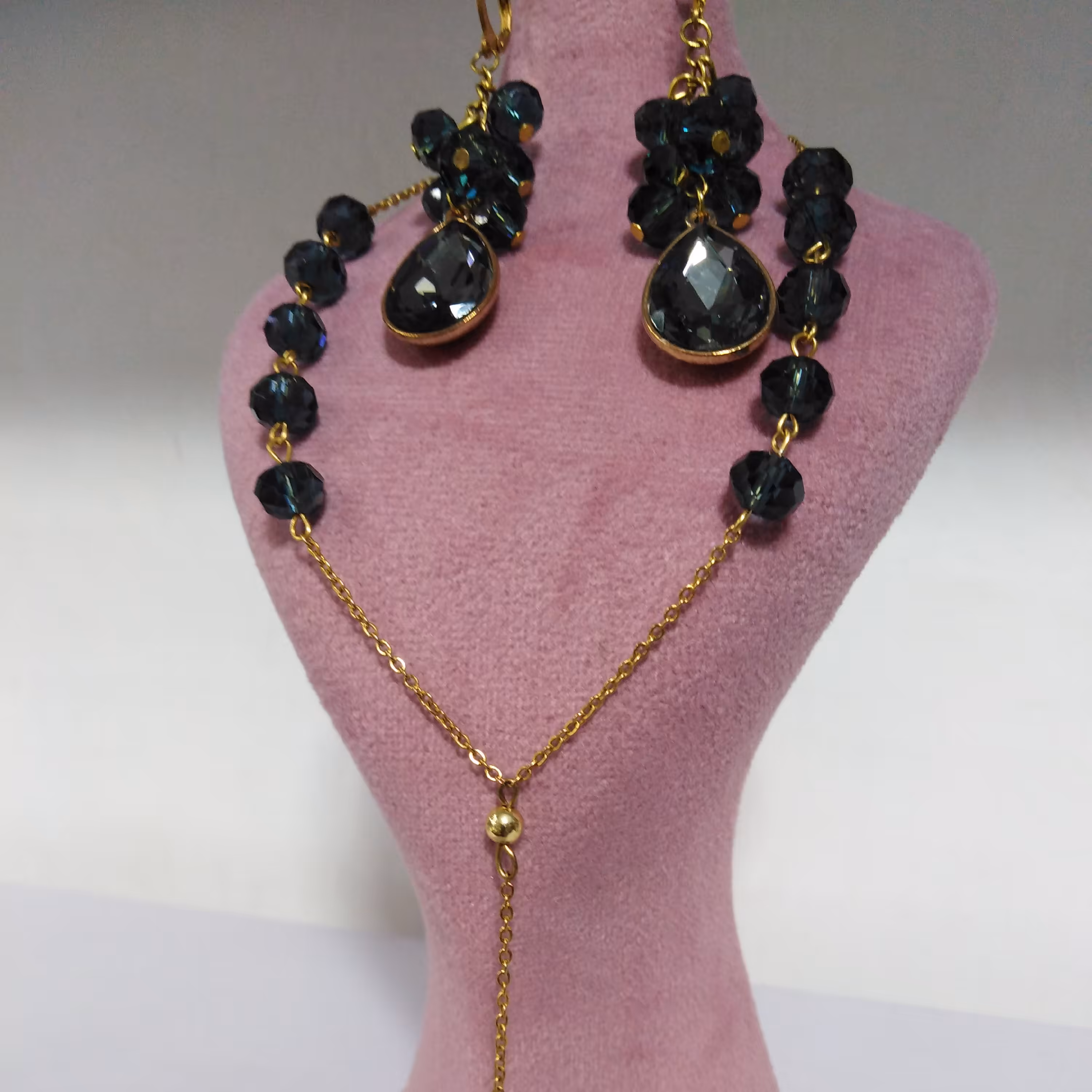 نیم ست سنگ کریستال، بسیار باکیفیت، رنگ ثابت وضدحساسیت