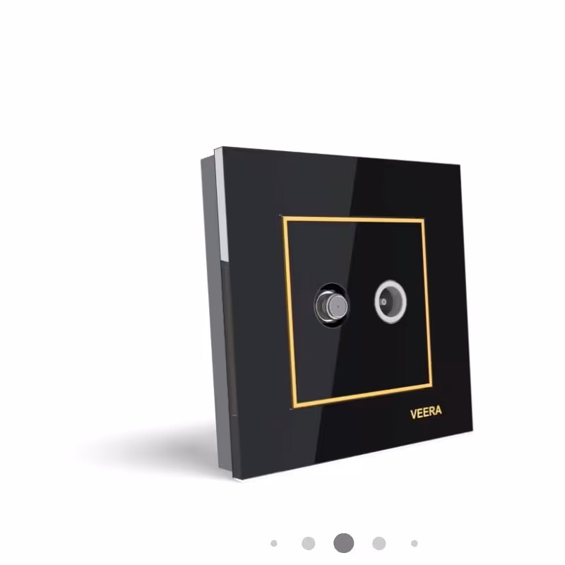 پریز آنتن مرکزی ویرا تمام پلکسی مدل امگا مشکی طلا مشکی