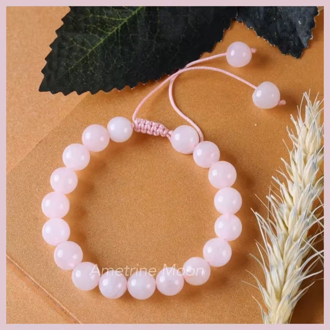 دستبند رز کوارتز طبیعی