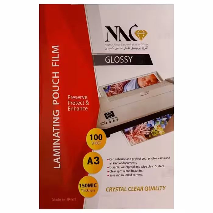 خرید طلق پرس A3 براق 150 میکرون ایرانی NAC (MEGA) بسته 100 عددی