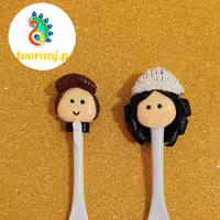 سرقاشقی طرح صورتبه همراه  قاشق استیل