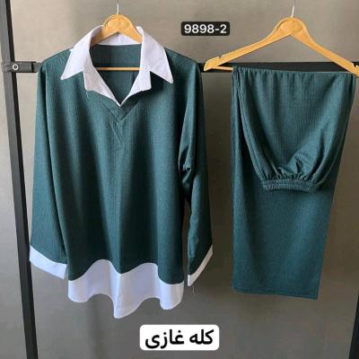 ست بلوز و شلوار کریشه سایز بزرگ 9898