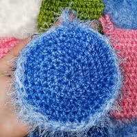 اسکاچ ظرف شویی بافتنی دو طرفه سوزنی و موهر رنگ آبی دست بافت 