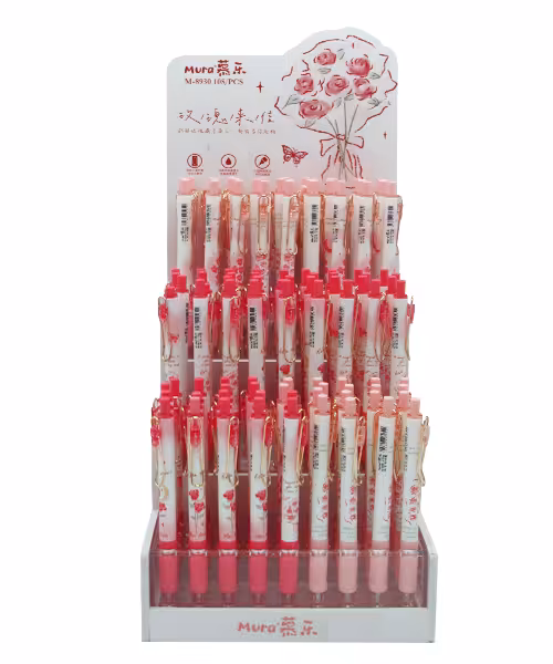 خودکار فانتزی مورا استندی طرح گل سرخ 108 عددی کد 8930