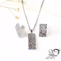 نیمست مستطیل پرنس نگین رنگی کد 9378