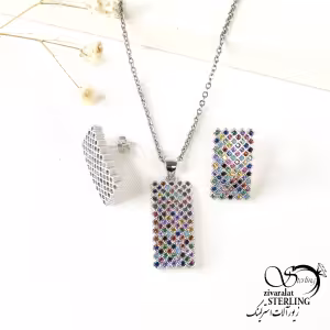 نیمست مستطیل پرنس نگین رنگی کد 9378