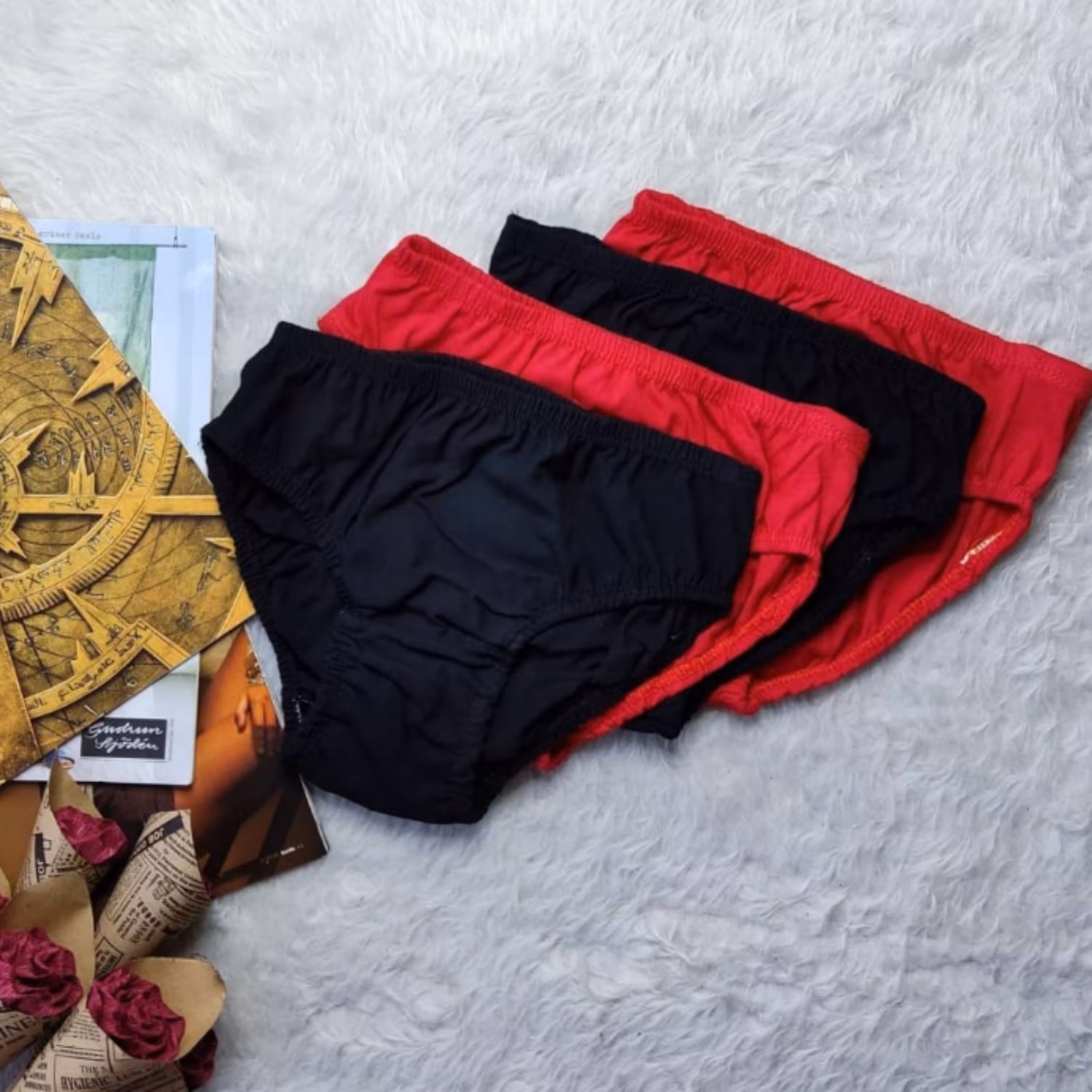 پک8تایی شورتکس بهداشتی زنانه نخی کفه دار جنس نرم و راحت-فقط قرمز XL-XXL