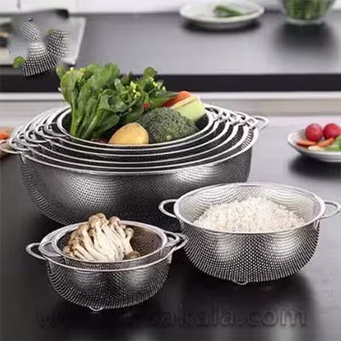 آبکش استیل 6 عددی آشپزخانه