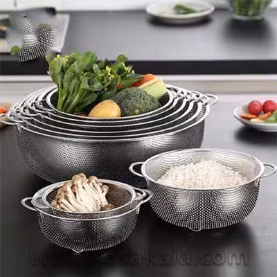 آبکش استیل 6 عددی آشپزخانه