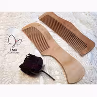 شونه سر چوبی دسته دار و هلالی جنس عالی شانه سر چوبی شونه چوبی