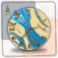  گالری آماندا ساعت دیواری رزینی قطر 70 طرح پروانه با قابلیت تغییر رنگ