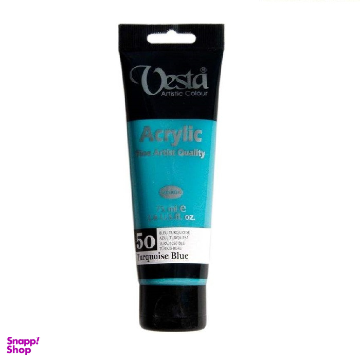 رنگ اکریلیک وستا (Vesta) مدل 50 Turquoise Blue حجم 75 میلی لیتر