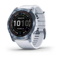 ساعت هوشمند گارمین مدل fenix 7X Sapphire Solar Mineral Blue DLC Titanium with Whitestone Band