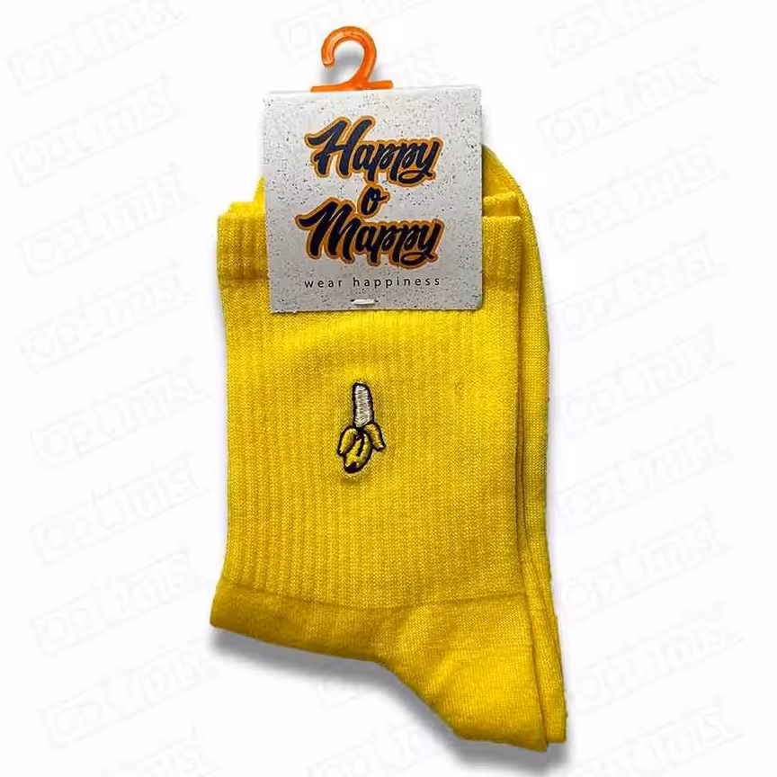 جوراب گلدوزی طرح موز و هلو