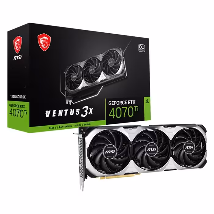 کارت گرافیک ام اس آی مدل GeForce RTX 4070 Ti Ventus 3X E OC حافظه 12 گیگابایت