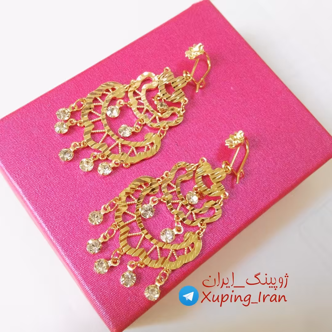 گوشواره ژوپینگ آویز بلند طرح طلا سنتی طلایی Xuping درشت هدیه کادو