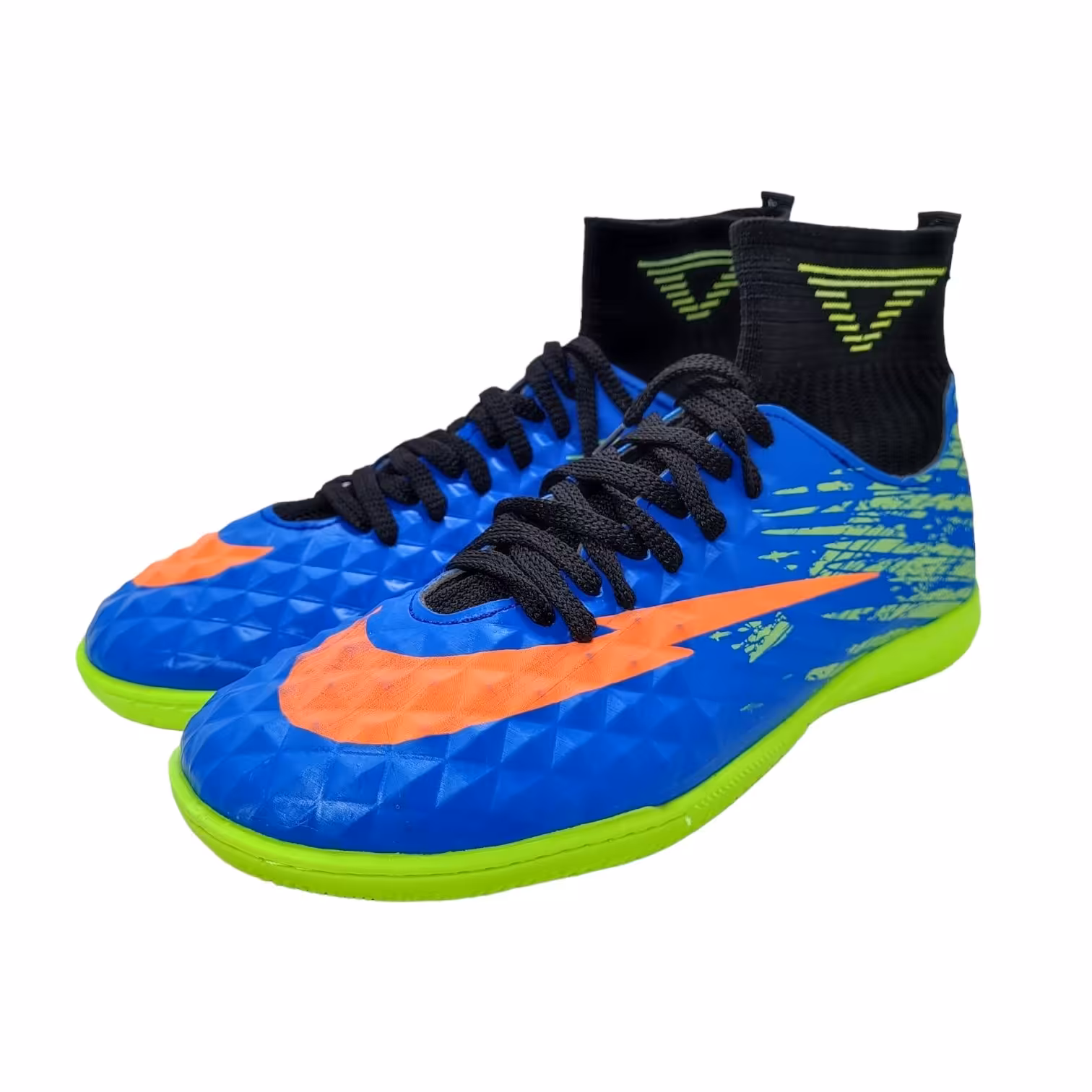 کفش ورزشی سالنی فوتبال ساق دار  با ارسال رایگان آبی