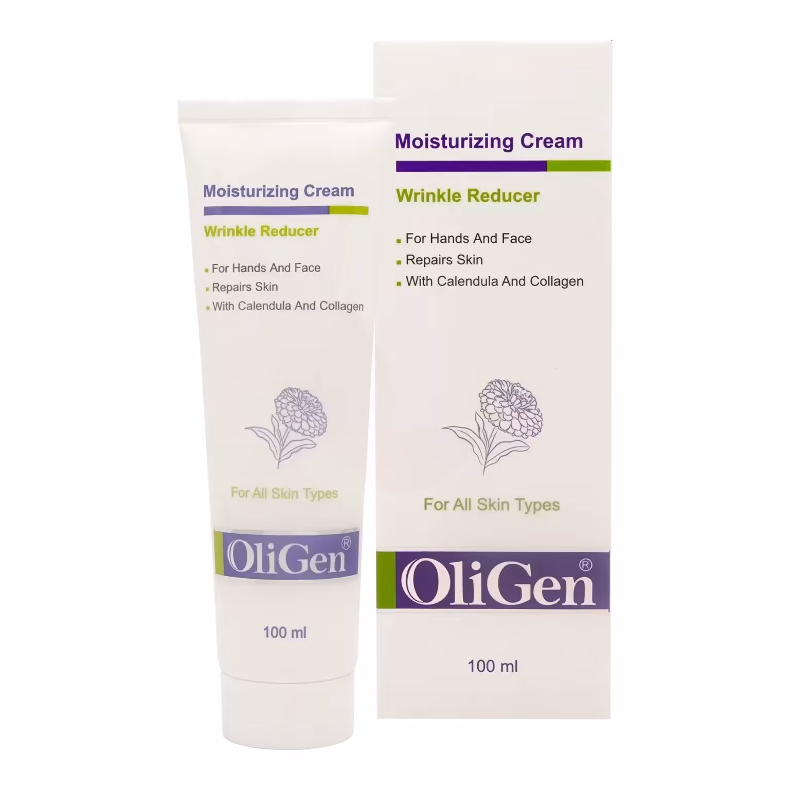 کرم مرطوب کننده و  آبرسان ضد چروک دست و صورت الی ژن 100 میل