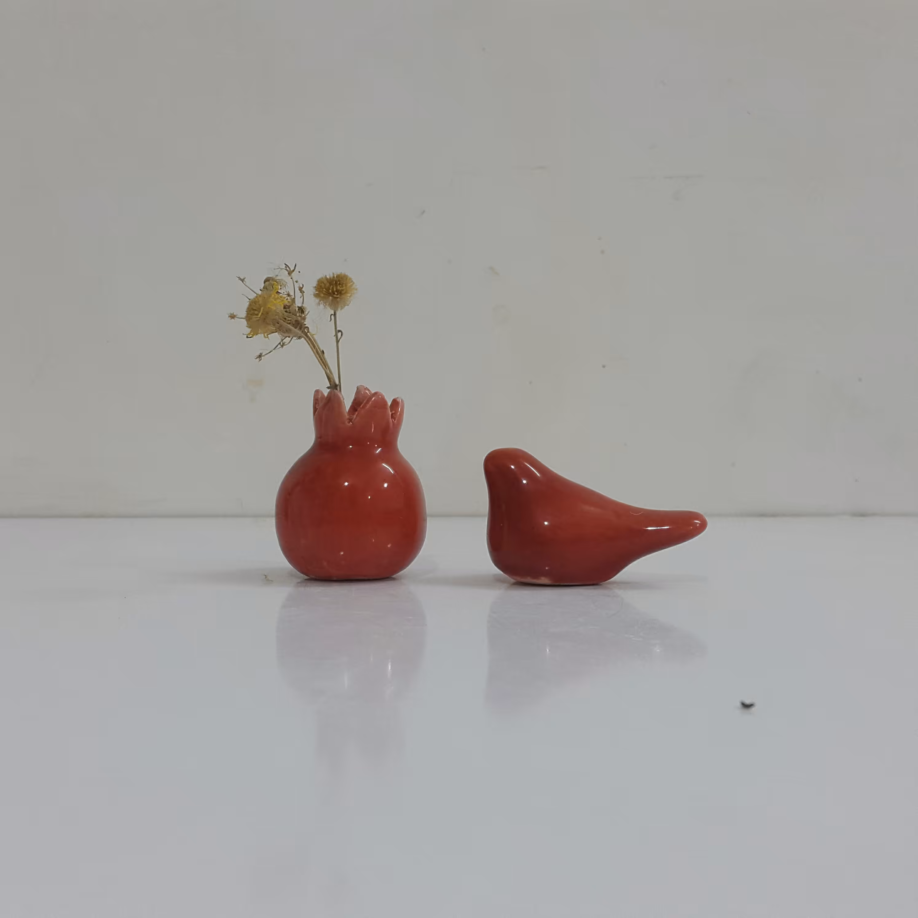 پرنده انگشتی و انارسرامیکی کد 12