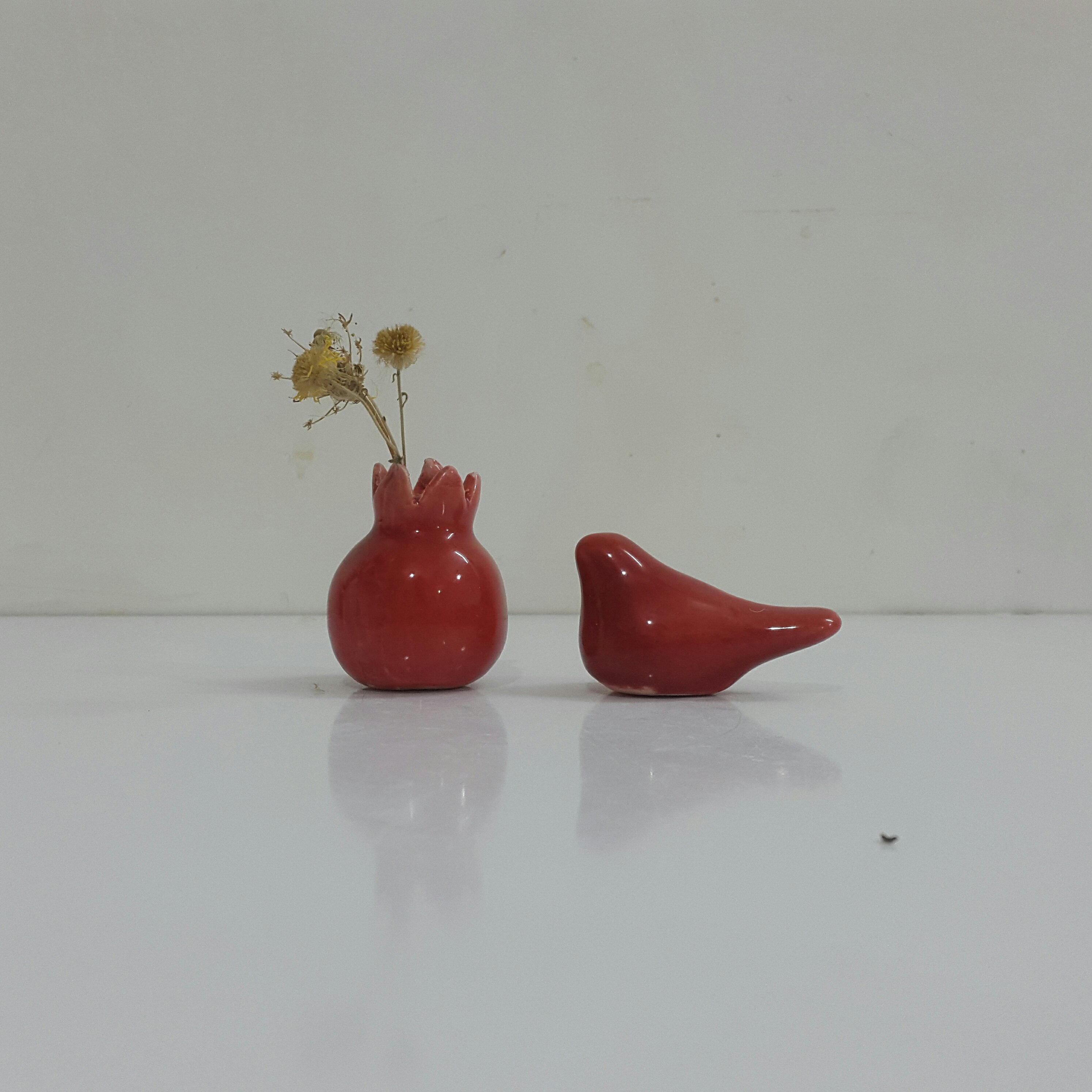 پرنده انگشتی و انارسرامیکی کد 12