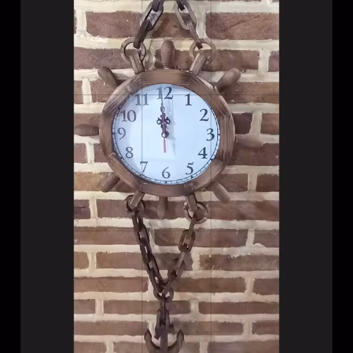 ساعت زیبا چوبی با طرح لنگر هدیه ای مناسب -قابل استفاده و جذاب