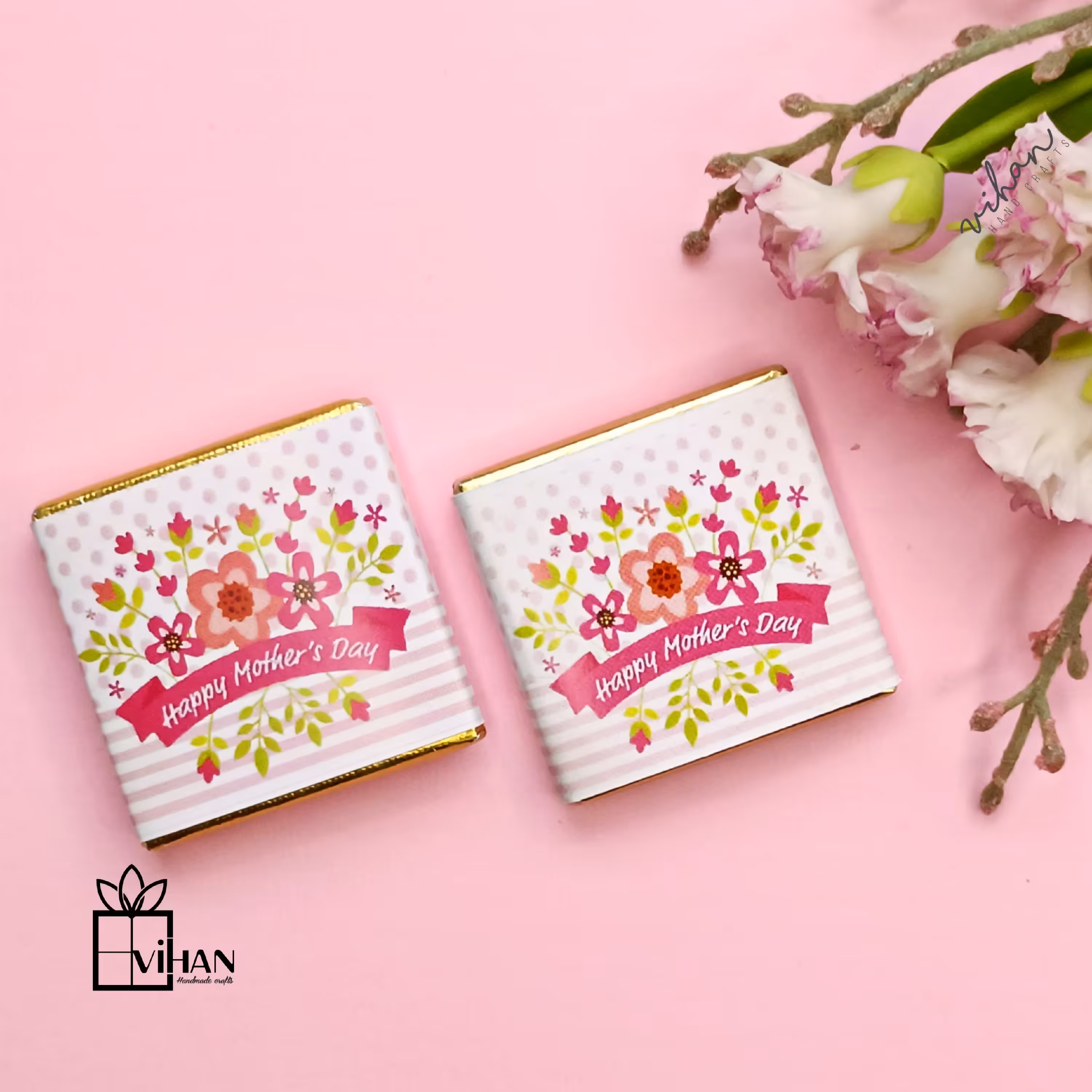 شکلات گیفت مربعی 3 * 3 سانتی طرح مادرانه1