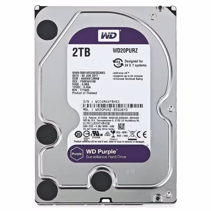 هارد اینترنال 2 ترابایت وسترن دیجیتال بنفش WD20PURZ Purple