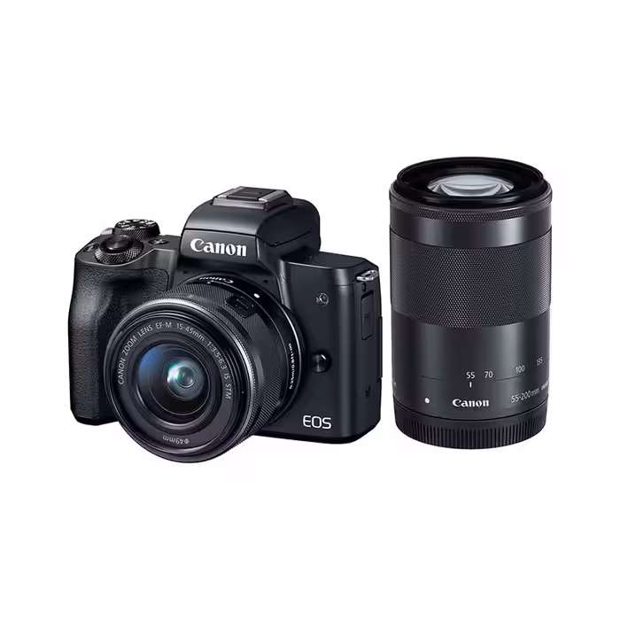 دوربین بدون آینه کانن EOS M50 kit 15-45mm   55-200mm (کیت دو لنز)