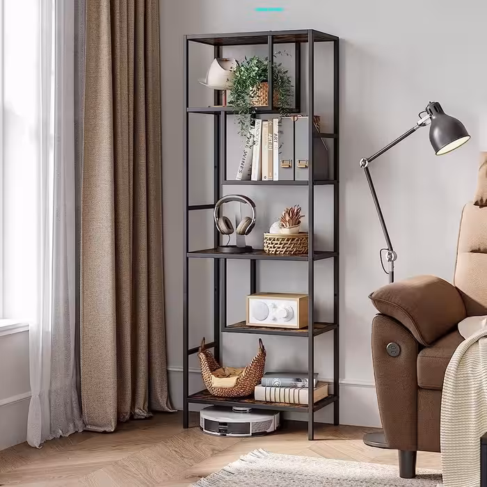 استند ایستاده کتابخانه شلف چوب فلز 