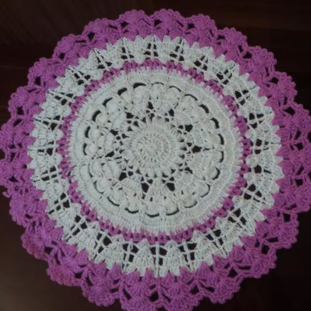 زیربشقابی بنفش وسفید6تایی