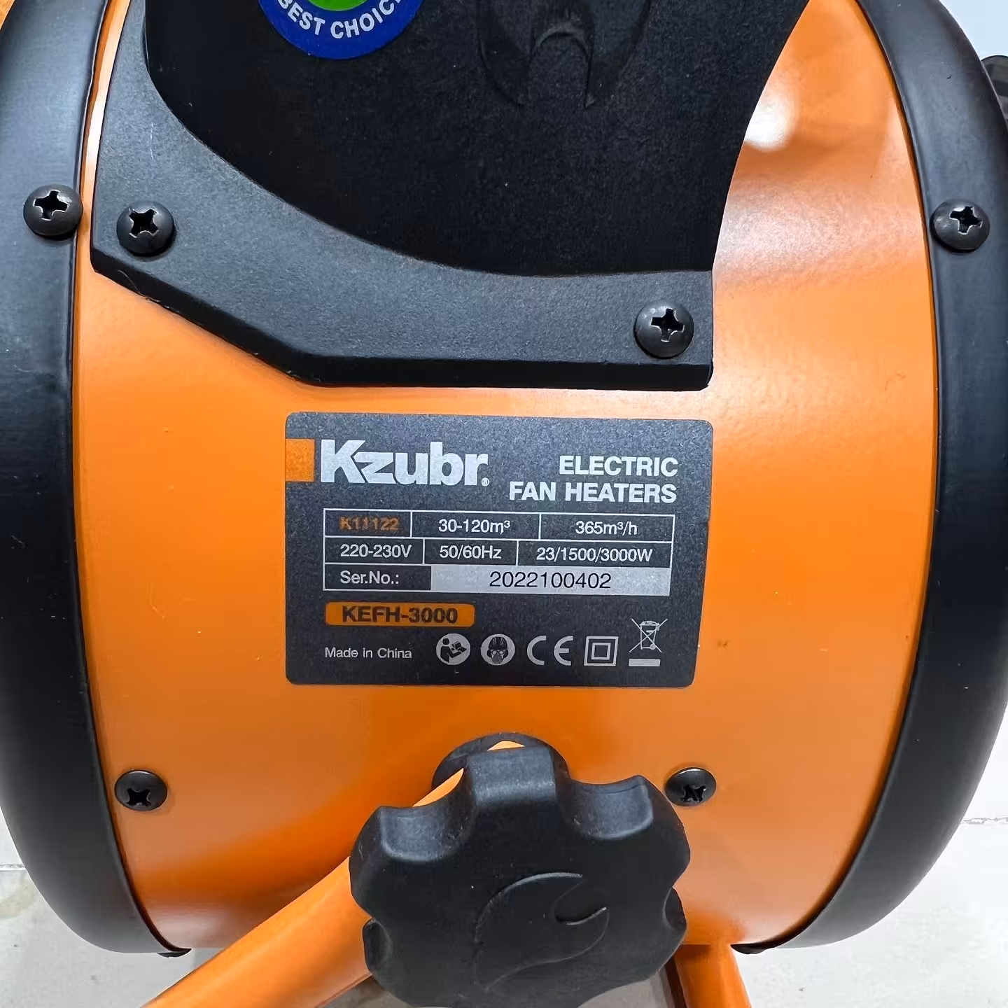 بخاری فن دار برقی زوبر  مدل K11122 (پس کرایه)