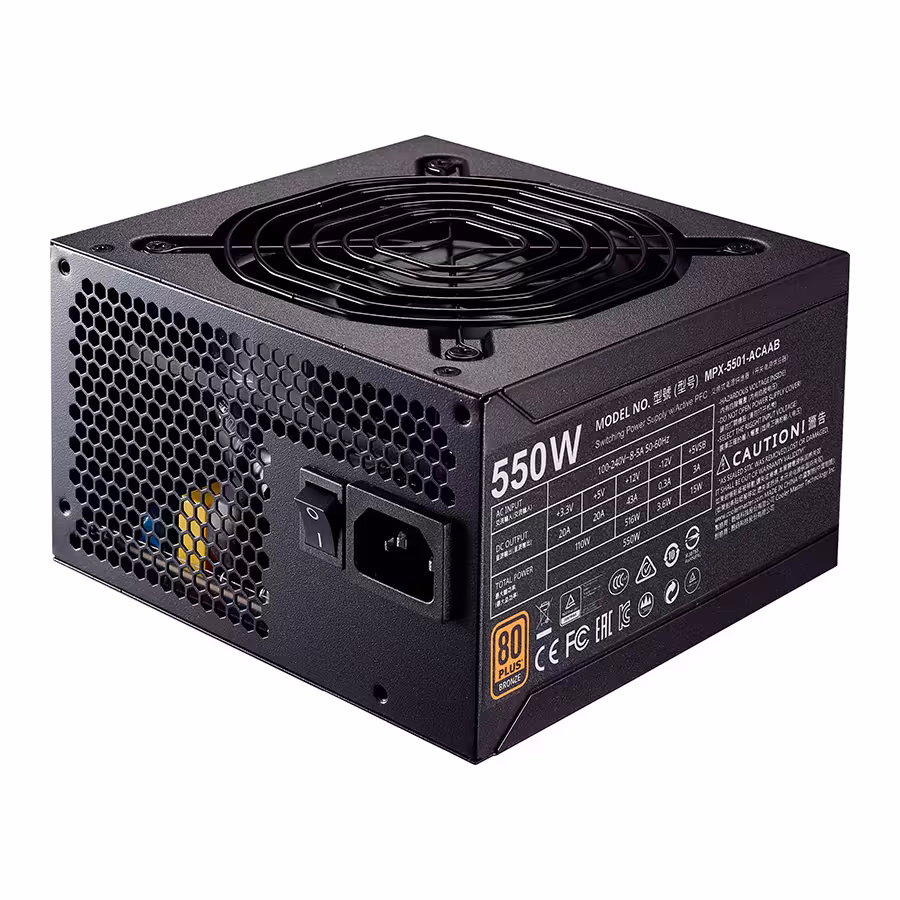 قیمت و خرید پاور کامپیوتر 550 وات کولرمستر مدل MWE Bronze 550 | یاس ارتباط