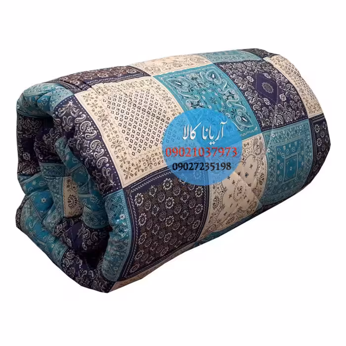 لحاف کرسی آریانا کالا طرح چهل تیکه آبی سایز 300در300 سانتی متر