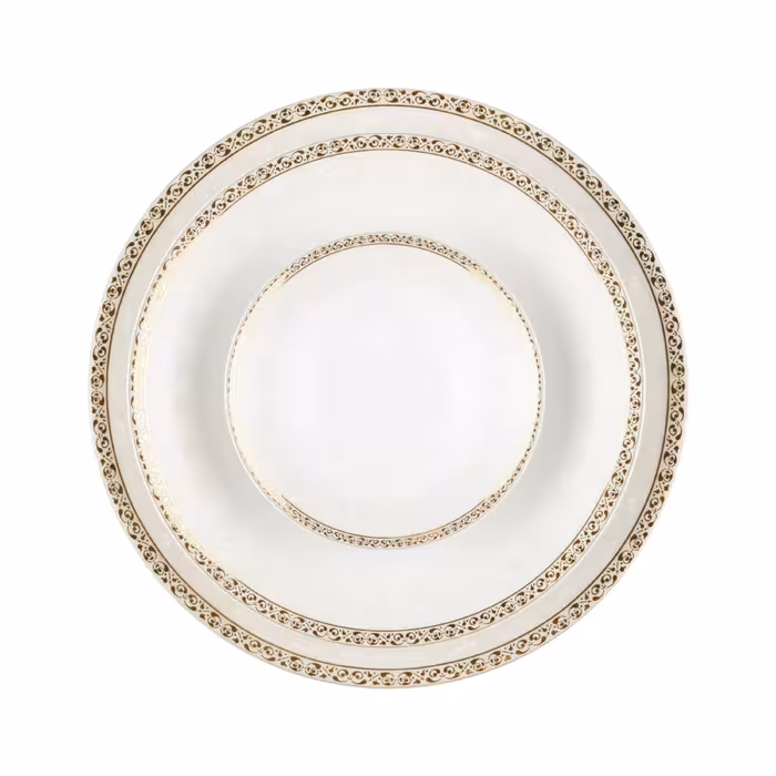 سرویس غذاخوری چینی زرین 6 نفره 35 پارچه رومینا طلایی درجه عالی