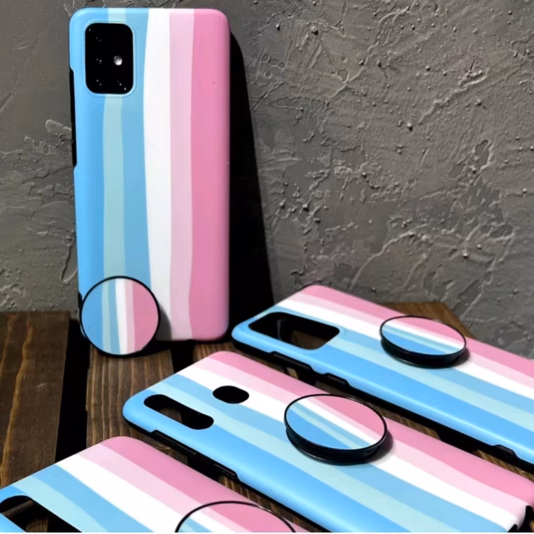 قاب گوشی سامسونگ S21ultra مدل پالت آبی همراه پاپسوکت ست