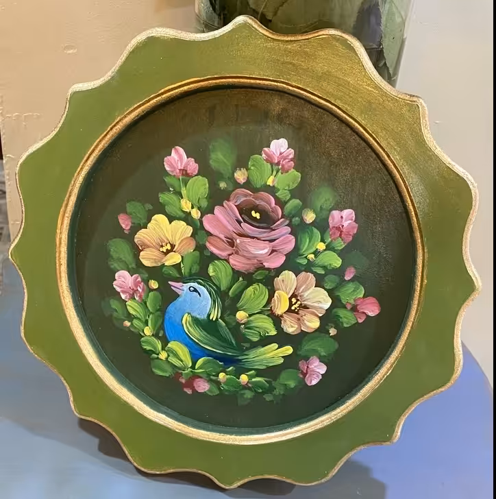 تابلوی نقاشی گل گرد کوچک