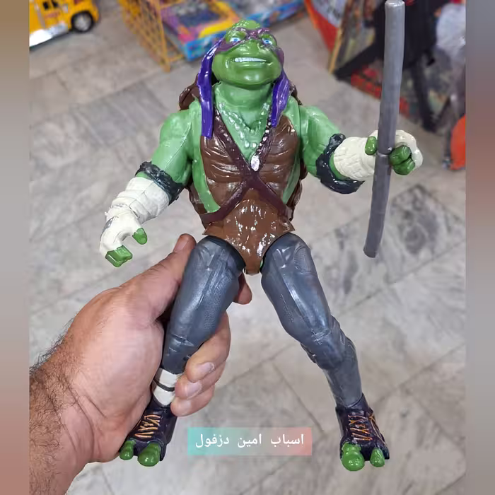 اسباب بازی نینجا اسباب بازی لاکپشت نینجا با شمشیر و لانچیکو فیگور نینجا فیگور لاکپشت اگشن فیگور
