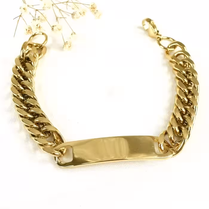 دستبند پلاک دار استیل برند کارتیه کد 10077