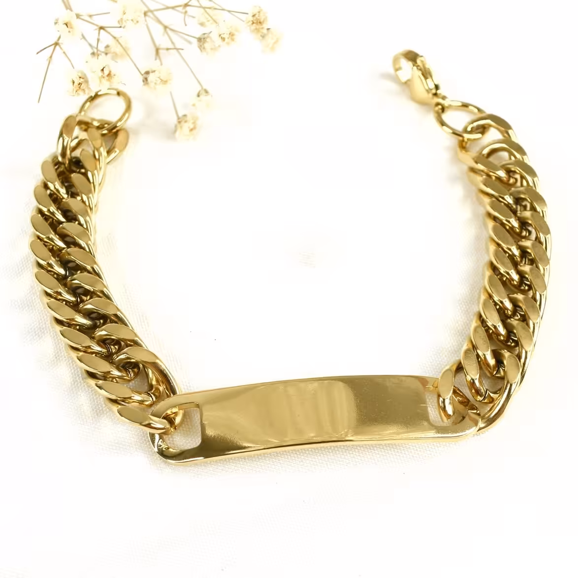 دستبند پلاک دار استیل برند کارتیه کد 10077