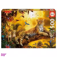 پازل 500 تکه ادوکا طرح پلنگ و بچه‌هایش کد 17736