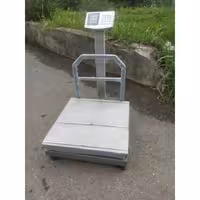 ترازو باسکول 400 کیلویی کمری کفه 50 در 50 نمایشگر قیمت زن استیل چرخدار و ثابت ارسال با باربری و پس کرایه 