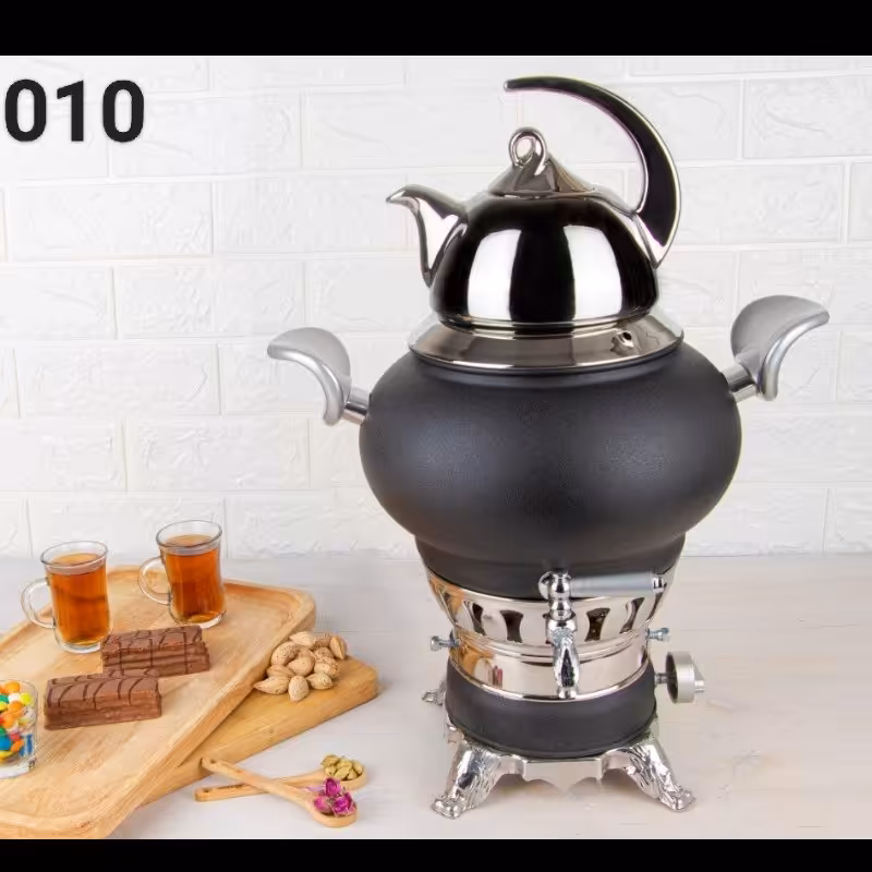 سماور گازی کروپ ست مدل ساحر رنگ مشکی 